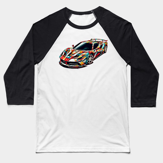 Ferrari F8 Baseball T-Shirt by Vehicles-Art